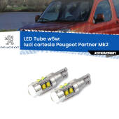 0 Luci Cortesia LED W5W Peugeot Partner Mk2 2008 - 2016 W5W Tube W5W: Lampadine LED Tube 6000k (Coppia)