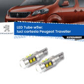 0 Luci Cortesia LED W5W Peugeot Traveller 2016 in poi W5W Tube W5W: Lampadine LED Tube 6000k (Coppia)