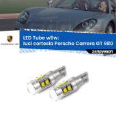 0 Luci Cortesia LED W5W Porsche Carrera GT 980 2003 - 2006 W5W Tube W5W: Lampadine LED Tube 6000k (Coppia)