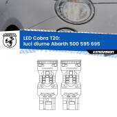 0 Luci diurne LED Abarth 500 595 695  prima serie: T20 Cobra T20: LED Cobra 6000k (Coppia)