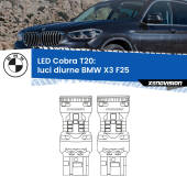 0 Luci diurne LED BMW X3 F25 2010 - 2016: T20 Cobra T20: LED Cobra 6000k (Coppia)