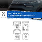 0 Luci diurne LED Citroën C3 aircross 2017 in poi: T20 Cobra T20: LED Cobra 6000k (Coppia)