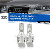 0 Luci diurne LED H15 24,000Lm per Audi A6 C6 2004 - 2011 H15: Kit LED Shark 24.000Lm - Luci Diurne DRL e Abbaglianti Canbus