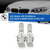 0 Luci diurne LED H15 24,000Lm per BMW Serie-2 F22, F87 2012 - 2015 H15: Kit LED Shark 24.000Lm - Luci Diurne DRL e Abbaglianti Canbus