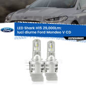 0 Luci diurne LED H15 24,000Lm per Ford Mondeo V CD 2012 - 2016 H15: Kit LED Shark 24.000Lm - Luci Diurne DRL e Abbaglianti Canbus