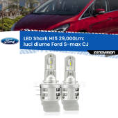 0 Luci diurne LED H15 24,000Lm per Ford S-max CJ 2015 - 2018 H15: Kit LED Shark 24.000Lm - Luci Diurne DRL e Abbaglianti Canbus
