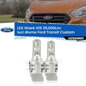 0 Luci diurne LED H15 24,000Lm per Ford Transit Custom 2012 - 2022 H15: Kit LED Shark 24.000Lm - Luci Diurne DRL e Abbaglianti Canbus