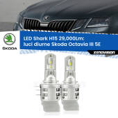 0 Luci diurne LED H15 24,000Lm per Skoda Octavia III 5E 2012 - 2017 H15: Kit LED Shark 24.000Lm - Luci Diurne DRL e Abbaglianti Canbus