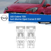 0 Luci diurne LED Opel Corsa D S07 2006 - 2014: T20 Cobra T20: LED Cobra 6000k (Coppia)