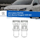 0 Luci diurne LED Peugeot 308 Mk1 2007 - 2010: P21/5W Cobra P21/5W: LED Cobra 6000k (Coppia)