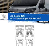0 Luci diurne LED Peugeot Boxer Mk3 2014 in poi: T20 Cobra T20: LED Cobra 6000k (Coppia)