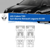 0 Luci diurne LED Renault Laguna III X91 2010 - 2015: T20 Cobra T20: LED Cobra 6000k (Coppia)