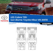 0 Luci diurne LED Toyota Hilux VIII AN110 2015 in poi: T20 Cobra T20: LED Cobra 6000k (Coppia)