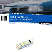 0 Luci Lettura LED c5w 36mm Fiat Uno 1983 - 1995 (Coppia) C5W C10W Led Canbus 36mm a 3 Ultra Led Xenovision - Bianco Lunare 6000k (Coppia)