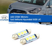 0 Luci Lettura LED c5w 36mm Hyundai IX20 JC 2010 in poi (Coppia) C5W C10W Led Canbus 36mm a 3 Ultra Led Xenovision - Bianco Lunare 6000k (Coppia)