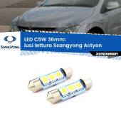 0 Luci Lettura LED c5w 36mm Ssangyong Actyon 2006 - 2017 (Coppia) C5W C10W Led Canbus 36mm a 3 Ultra Led Xenovision - Bianco Lunare 6000k (Coppia)