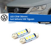 0 Luci Lettura LED c5w 36mm VW Tiguan laterali (Coppia) C5W C10W Led Canbus 36mm a 3 Ultra Led Xenovision - Bianco Lunare 6000k (Coppia)