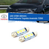 0 Luci Lettura LED c5w 41mm Toyota Avensis T250 2003 - 2008 (Coppia) C5W C10W Led Canbus 41mm a 3 Ultra Led Xenovision - Bianco Lunare 6000k (Coppia)