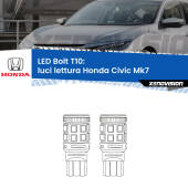 0 Luci Lettura LED Honda Civic Mk7 con tettuccio: T10 Bolt T10: LED Bolt 6000k (Coppia)
