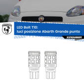 0 Luci posizione LED Abarth Grande punto  2007-2010: T10 Bolt T10: LED Bolt 6000k (Coppia)