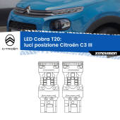 0 Luci posizione LED Citroën C3 III 2016in poi: T20 Cobra T20: LED Cobra 6000k (Coppia)