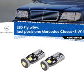 0 Luci posizione LED Mercedes Classe-S W140 1991-1998: W5W Fly W5W: Lampadine LED Fly 6000k (Coppia)