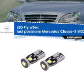 0 Luci posizione LED Mercedes Classe-S W220 1998-2005: W5W Fly W5W: Lampadine LED Fly 6000k (Coppia)