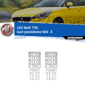 0 Luci posizione LED MG  3  2011in poi: T10 Bolt T10: LED Bolt 6000k (Coppia)