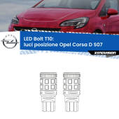0 Luci posizione LED Opel Corsa D S07 2006-2010: T10 Bolt T10: LED Bolt 6000k (Coppia)