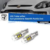 0 Luci posizione LED W5W Abarth Punto Evo  2010-2014 W5W Tube W5W: Lampadine LED Tube 6000k (Coppia)