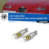 0 Luci posizione LED W5W Alfa romeo Spider 916 1995-2005 W5W Tube W5W: Lampadine LED Tube 6000k (Coppia)
