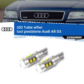 0 Luci posizione LED W5W Audi A8 D2 1994-1998 W5W Tube W5W: Lampadine LED Tube 6000k (Coppia)