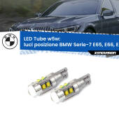 0 Luci posizione LED W5W BMW Serie-7 E65, E66, E67 2001-2008 W5W Tube W5W: Lampadine LED Tube 6000k (Coppia)