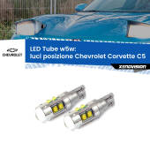 0 Luci posizione LED W5W Chevrolet Corvette C5 1997-2004 W5W Tube W5W: Lampadine LED Tube 6000k (Coppia)