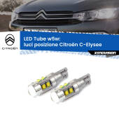 0 Luci posizione LED W5W Citroën C-Elysee  prima serie W5W Tube W5W: Lampadine LED Tube 6000k (Coppia)