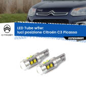 0 Luci posizione LED W5W Citroën C3 Picasso 2009-2016 W5W Tube W5W: Lampadine LED Tube 6000k (Coppia)