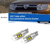 0 Luci posizione LED W5W Dacia Duster  senza luci diurne W5W Tube W5W: Lampadine LED Tube 6000k (Coppia)