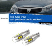 0 Luci posizione LED W5W Dacia Sandero I 2008-2012 W5W Tube W5W: Lampadine LED Tube 6000k (Coppia)