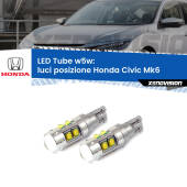 0 Luci posizione LED W5W Honda Civic Mk6 1995-1999 W5W Tube W5W: Lampadine LED Tube 6000k (Coppia)