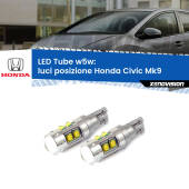 0 Luci posizione LED W5W Honda Civic Mk9 2011-2014 W5W Tube W5W: Lampadine LED Tube 6000k (Coppia)