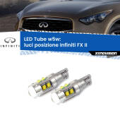 0 Luci posizione LED W5W Infiniti FX II 2008-2013 W5W Tube W5W: Lampadine LED Tube 6000k (Coppia)