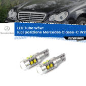 0 Luci posizione LED W5W Mercedes Classe-C W203 2000-2007 W5W Tube W5W: Lampadine LED Tube 6000k (Coppia)