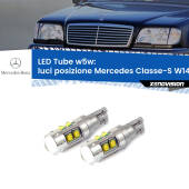0 Luci posizione LED W5W Mercedes Classe-S W140 1991-1998 W5W Tube W5W: Lampadine LED Tube 6000k (Coppia)