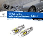 0 Luci posizione LED W5W Mercedes SL R230 2001-2012 W5W Tube W5W: Lampadine LED Tube 6000k (Coppia)