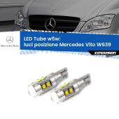 0 Luci posizione LED W5W Mercedes Vito W639 2003-2012 W5W Tube W5W: Lampadine LED Tube 6000k (Coppia)