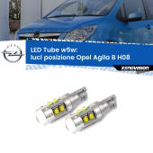 0 Luci posizione LED W5W Opel Agila B H08 2008-2014 W5W Tube W5W: Lampadine LED Tube 6000k (Coppia)