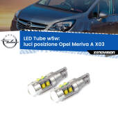 0 Luci posizione LED W5W Opel Meriva A X03 2003-2010 W5W Tube W5W: Lampadine LED Tube 6000k (Coppia)