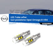 0 Luci posizione LED W5W Opel Omega B V94 1994-2003 W5W Tube W5W: Lampadine LED Tube 6000k (Coppia)