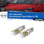 0 Luci posizione LED W5W Opel Zafira A T98 1999-2005 W5W Tube W5W: Lampadine LED Tube 6000k (Coppia)