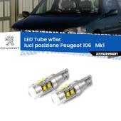 0 Luci posizione LED W5W Peugeot 106 Mk1 1991-1996 W5W Tube W5W: Lampadine LED Tube 6000k (Coppia)